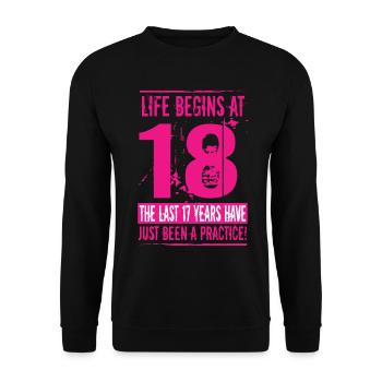 18 Birthday Man - Unisex Sweatshirt - black - Front - Alina (178cm) & Michal (187cm)