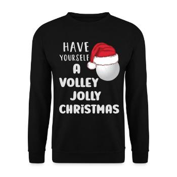 Volleyball Christmas Cheer - Unisex Sweatshirt - black - Front - Alina (178cm) & Michal (187cm)