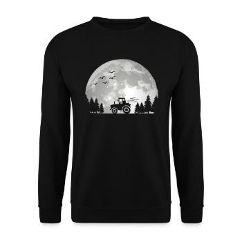 Tractor driver Tractor Tractor Farmer Moon - Unisex Sweatshirt - black - Front - Alina (178cm) & Michal (187cm)