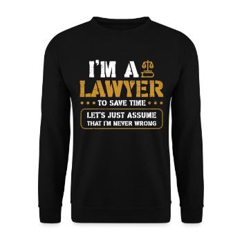 Faculté de droit & Avocat Je suis avocat Avocat Juridique - Sweat-shirt Unisexe - noir - Devant - Alina (178cm) & Michal (187cm)