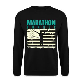 Marathon Marathonlauf Marathonläufer Geschenk - Unisex Pullover - Schwarz - Vorne - Alina (178cm) & Michal (187cm)