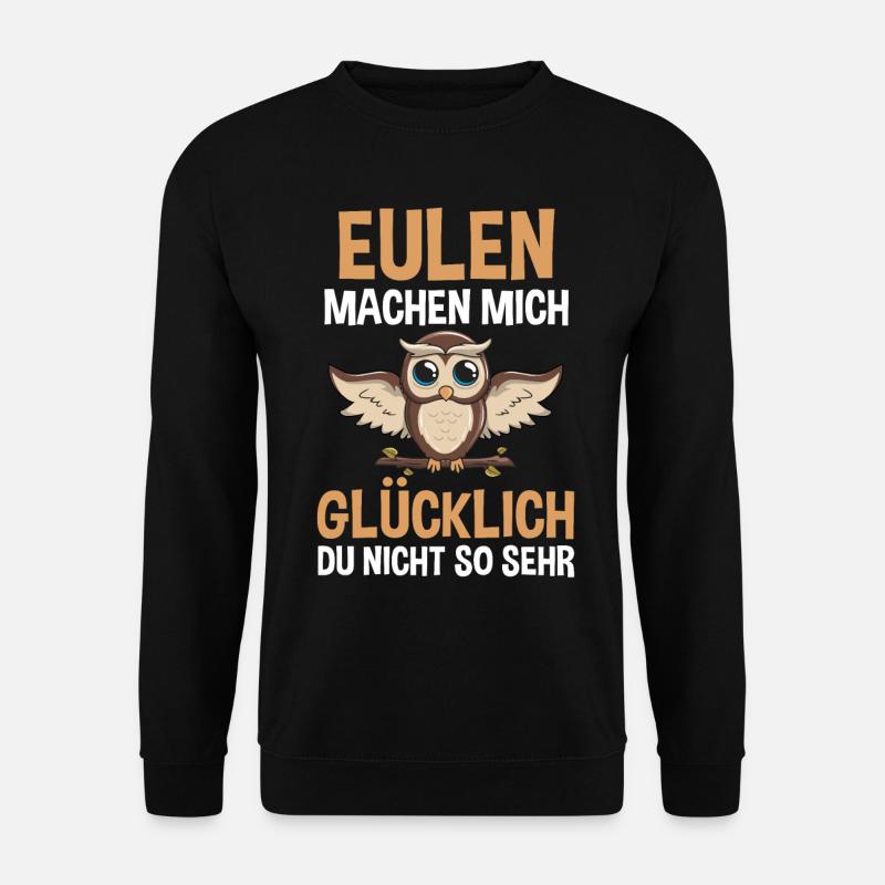 Eule Wald Eulen - Unisex Pullover - Schwarz