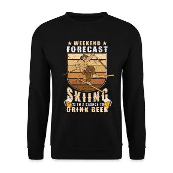Freestyle Skifahrer Skiing & Beer Skier - Unisex Pullover - Schwarz - Vorne - Alina (178cm) & Michal (187cm)