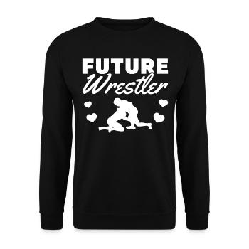 Baby Future Wrestler Wrestling Kampfsport Ringen - Unisex Pullover - Schwarz - Vorne - Alina (178cm) & Michal (187cm)