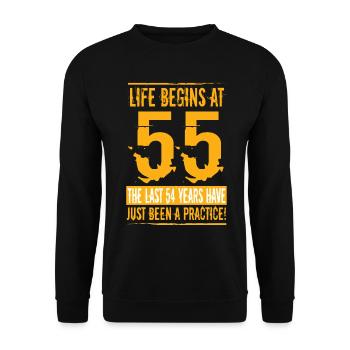 55 Geburtstag Mann - Unisex Pullover - Schwarz - Vorne - Alina (178cm) & Michal (187cm)