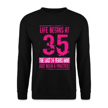 35 Birthday Woman - Unisex Sweatshirt - black - Front - Alina (178cm) & Michal (187cm)