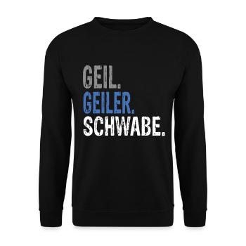 Geil Geiler Schwabe - Unisex Pullover - Schwarz - Vorne - Alina (178cm) & Michal (187cm)