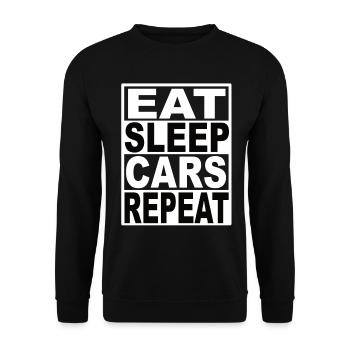 Eat Sleep Cars Repeat - Unisex Sweatshirt - black - Front - Alina (178cm) & Michal (187cm)