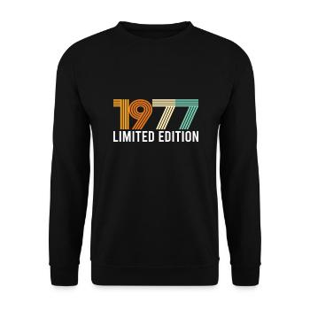 Vintage Limited Edition 1977 Birthday Birth Year - Unisex Sweatshirt - black - Front - Alina (178cm) & Michal (187cm)