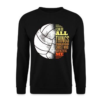 Volleyball And Jesus - Unisex Pullover - Schwarz - Vorne - Alina (178cm) & Michal (187cm)