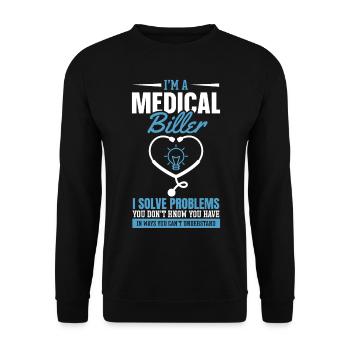 Codage médical ICD Je suis un facturier médical - Sweat-shirt Unisexe - noir - Devant - Alina (178cm) & Michal (187cm)