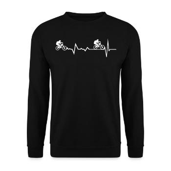 Rennräder Auf EKG Linie - Unisex Pullover - Schwarz - Vorne - Alina (178cm) & Michal (187cm)