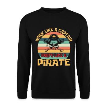 Pirate Pirate Pirate Bateau Pirate Cadeau - Sweat-shirt Unisexe - noir - Devant - Alina (178cm) & Michal (187cm)