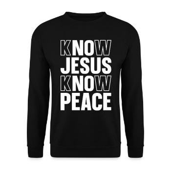 Christians Jesus God Religion Love Cross Gift - Unisex Sweatshirt - black - Front - Alina (178cm) & Michal (187cm)
