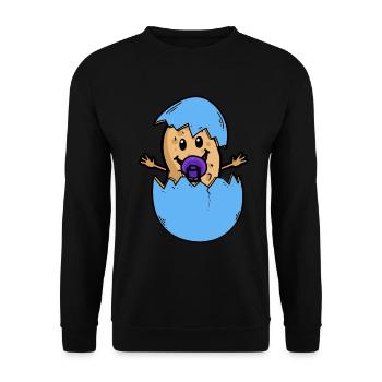Peanut eggshell birth baby hatch egg - Unisex Sweatshirt - black - Front - Alina (178cm) & Michal (187cm)