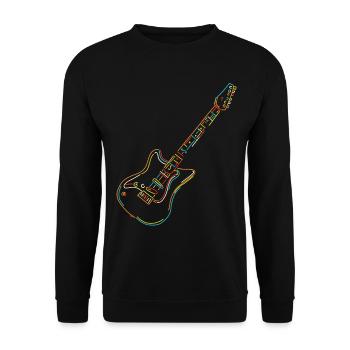 Electric Guitar Illustration Guitar Teacher Gift - Unisex Sweatshirt - black - Front - Alina (178cm) & Michal (187cm)
