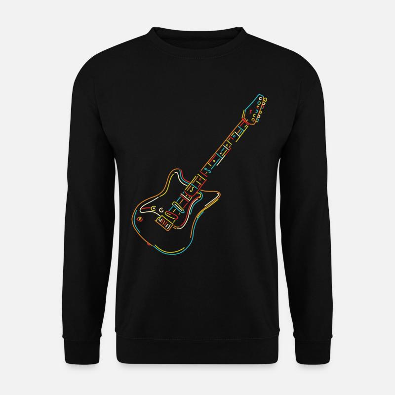 E-Gitarre Illustration Gitarren Lehrer Geschenk - Unisex Pullover - Schwarz