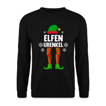 Elfen Urenkel Elf Weihnachten Partnerlook Weihnach - Unisex Pullover - Schwarz - Vorne - Alina (178cm) & Michal (187cm)