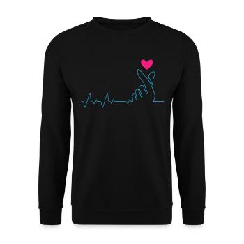 Kpop Fashion - Unisex Sweatshirt - black - Front - Alina (178cm) & Michal (187cm)