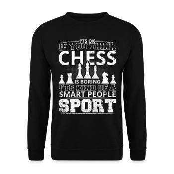 Chess Chess Pieces Chess Game Chess - Unisex Sweatshirt - black - Front - Alina (178cm) & Michal (187cm)