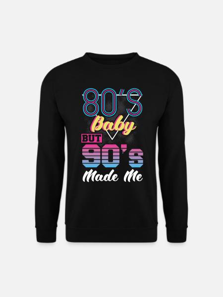 90er Jahre 90er Jahre Kostüm 90er Mode - Unisex Pullover - Schwarz