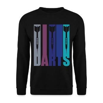 Dartgeschenk - Dartpfeile - Unisex Pullover - Schwarz - Vorne - Alina (178cm) & Michal (187cm)