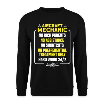 Luftfahrt Liebhaber Flugzeuge Fluggerätmechaniker - Unisex Pullover - Schwarz - Vorne - Alina (178cm) & Michal (187cm)