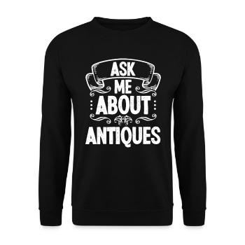 Antiquité Posez-moi des questions sur vintage Antique Hunting - Sweat-shirt Unisexe - noir - Devant - Alina (178cm) & Michal (187cm)