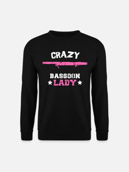Fagott Musikerin Spielerin crazy bassoon lady - Unisex Pullover - Schwarz