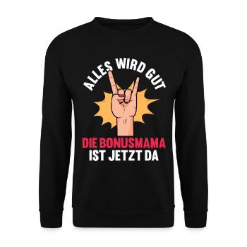 Coole Stiefmutter Muttertag Bonusmama - Unisex Pullover - Schwarz - Vorne - Alina (178cm) & Michal (187cm)