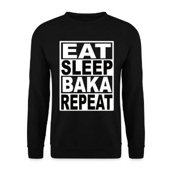 Eat Sleep Baka Repeat - Unisex Pullover - Schwarz - Vorne - Alina (178cm) & Michal (187cm)