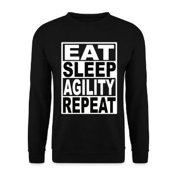 Eat Sleep Agility Repeat - Unisex Sweatshirt - black - Front - Alina (178cm) & Michal (187cm)