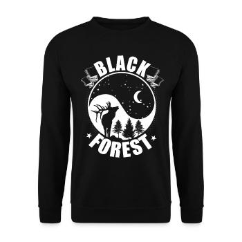 Bois de cerf de la Forêt-Noire Yin Yang - Sweat-shirt Unisexe - noir - Devant - Alina (178cm) & Michal (187cm)