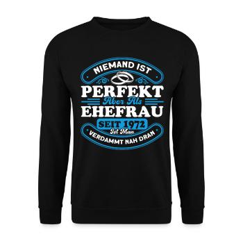 Ehepaar 50. Hochzeitstag Goldene Hochzeit Geschenk - Unisex Pullover - Schwarz - Vorne - Alina (178cm) & Michal (187cm)