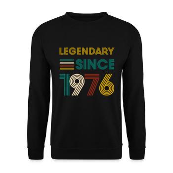 Vintage Légendaire depuis 1976 anniversaire - Sweat-shirt Unisexe - noir - Devant - Alina (178cm) & Michal (187cm)