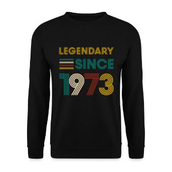 Vintage Legendary since 1973 birthday - Unisex Sweatshirt - black - Front - Alina (178cm) & Michal (187cm)