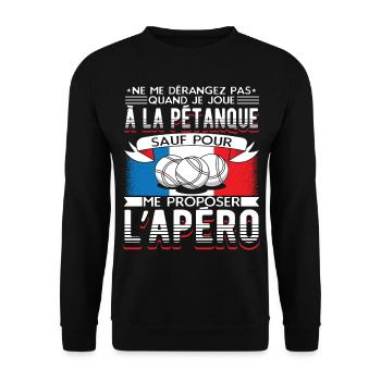 Pétanque Humour Boccia Homme Petanque - Sweat-shirt Unisexe - noir - Devant - Alina (178cm) & Michal (187cm)