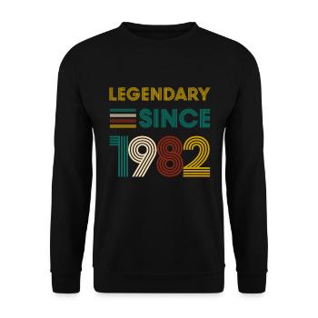 Vintage Légendaire depuis 1982 anniversaire - Sweat-shirt Unisexe - noir - Devant - Alina (178cm) & Michal (187cm)