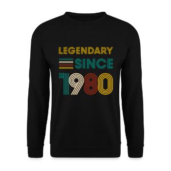Vintage Legendary since 1980 Geburtstag - Unisex Pullover - Schwarz - Vorne - Alina (178cm) & Michal (187cm)