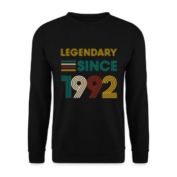 Vintage Legendary since 1992 Geburtstag - Unisex Pullover - Schwarz - Vorne - Alina (178cm) & Michal (187cm)