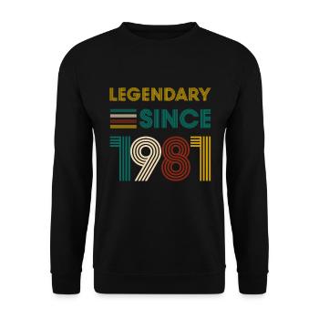 Vintage Legendary since 1981 Geburtstag - Unisex Pullover - Schwarz - Vorne - Alina (178cm) & Michal (187cm)
