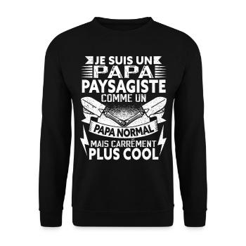 Papa Paysagiste Père Paysage Jardinier Paysagiste - Sweat-shirt Unisexe - noir - Devant - Alina (178cm) & Michal (187cm)