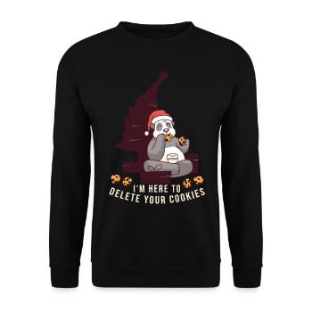 I m here to delete your cookies Panda Christmas - Unisex Sweatshirt - black - Front - Alina (178cm) & Michal (187cm)