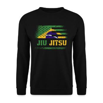 BJJ Brazilian Jiu Jitsu Jiu Jitsu Fighter - Unisex Sweatshirt - black - Front - Alina (178cm) & Michal (187cm)