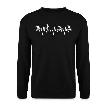Rennräder Auf Herzschlag - Unisex Pullover - Schwarz - Vorne - Alina (178cm) & Michal (187cm)