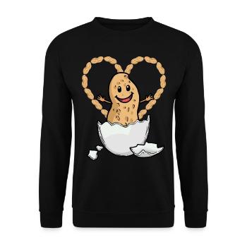Congratulations Baby Peanut Birth Child Egg - Unisex Sweatshirt - black - Front - Alina (178cm) & Michal (187cm)