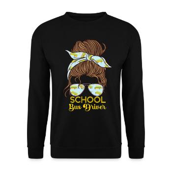 School Bus Driver Girl - Unisex Pullover - Schwarz - Vorne - Alina (178cm) & Michal (187cm)