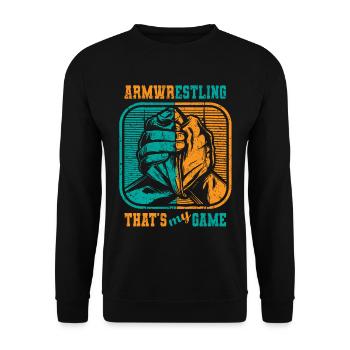 Armwrestling c’est mon jeu De Lutte d’Arts Martiaux - Sweat-shirt Unisexe - noir - Devant - Alina (178cm) & Michal (187cm)