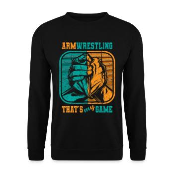 Armwrestling c’est mon jeu De Lutte d’Arts Martiaux - Sweat-shirt Unisexe - noir - Devant - Alina (178cm) & Michal (187cm)