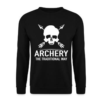 Bow Bow Archery The Traditional Way - Unisex Sweatshirt - black - Front - Alina (178cm) & Michal (187cm)
